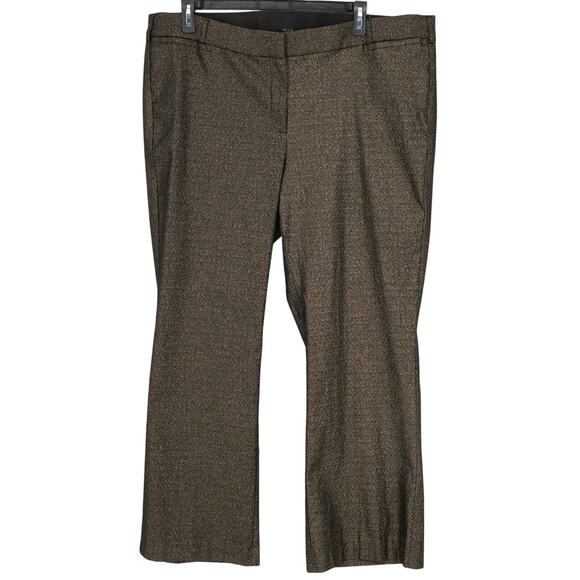 Lane Bryant Dress Pants Plus Sz 26 Black Gold Metallic The Allie Stretch Bootcut - Picture 1 of 10